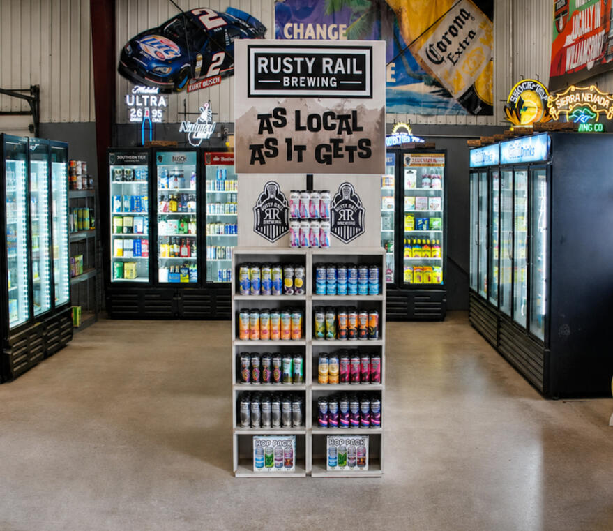 Display of local craft beer